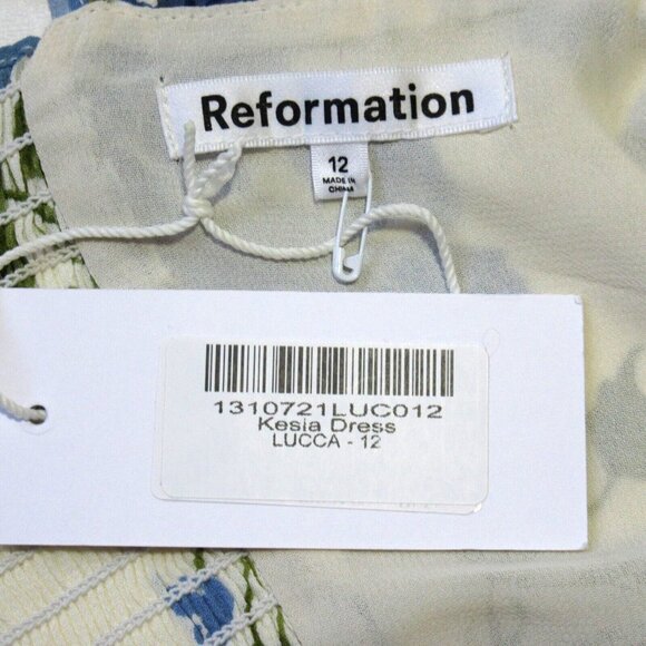 NWT Reformation Kesia in Lucca Floral Tie Strap Georgette Tiered Midi Dress 12 - Picture 8 of 9